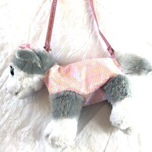 Doggie Purse Poochie  & Co. Plush Pink Sequin